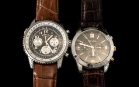 2 Modern Wristwatches Bulova And Rotary, Both On Leather Straps.