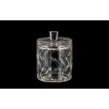 John Walsh Cut Glass Ice Bucket And Cover, Designed By Clyne Farquharson, Trailing Leaf Pattern,