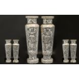 Chinese Modern Bone Stands with Incised and Carved Decorations, Depicting Birds and Flowers. 23