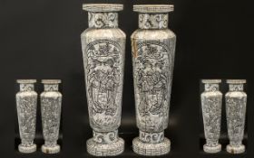 Chinese Modern Bone Stands with Incised and Carved Decorations, Depicting Birds and Flowers. 23