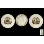 Two Wedgwood Cabinet Plates titled St John, Lateran and Plazza Del Popolo.