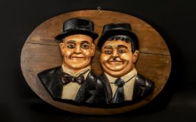 Vintage Laurel & Hardy Wall Hanging Plaque. Please see images.