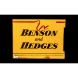 Benson & Hedges Alloy Painted Advertising Sign. Measures 20" x 15". Please see images.