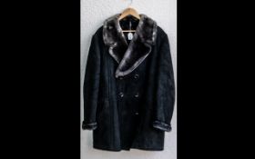 Luxurious Gentleman's Dark Grey Sheepskin Coat.