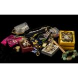 Collection of Costume Jewellery housed in a large decorative lilac box,