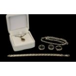 A Collection of Costume and Silver Jewellery to include an 18 inch silver Figaro chain,