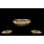 18ct Gold Attractive Edwardian Period 5 Stone Diamond Set Ring in a gallery setting.
