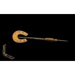 Antique Period 9ct Gold Horseshoe Diamond Set Stick Pin, not marked but tests gold.