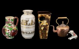 Collection of Porcelain Items to include a large white Grecian vase with decorative gilt pattern;