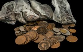 Collection of Coins - various bags of coins, some Silver. They need a good sort through.