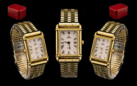 Omega Deville Ladies 18ct Gold Plated Quartz Wrist Watch from the 1980s, model 591.0336.