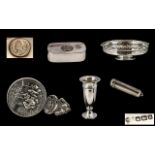 Antique Period Collection of Small Silver Items ( 5 ) Items In Total.