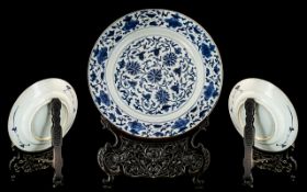 Chinese Kangshi Period 18th Century Charger Dish 15" diameter,