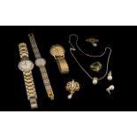 Mixed Lot Of Costume Jewellery And Wristwatches To Include A Ladies Michel Herbelin Wristwatch