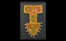 Embroidered Shaped Antique Wall Hanging