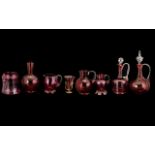 Collection of Ruby Glass Ware comprising