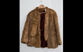 Ladies Golden Coney Fur Jacket with tie