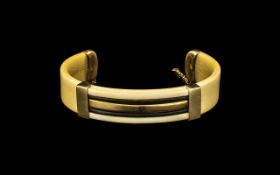 Designer Ivory & Gold 9ct Stamped Bangle