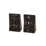 Pair Antique Carved Wood Corbels depicti