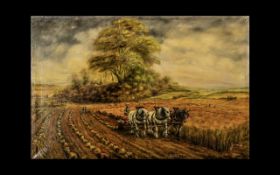 Oil Painting on Canvas depicting a farme