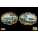 Large Pair of Italian Oval Neapolitan Wa