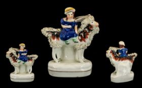 Small Antique Staffordshire Figure of a