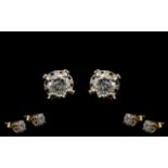 9ct Gold Attractive Pair of Diamond Set