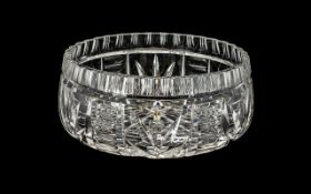 Large Cut Glass Fruit Bowl - 9" in Diame