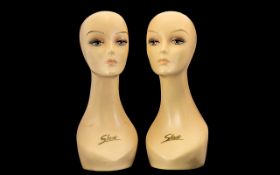 Pair of Mannequin Vintage Heads lovely s