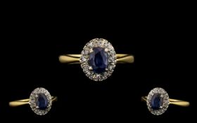 Ladies 18ct Gold Attractive Sapphire and