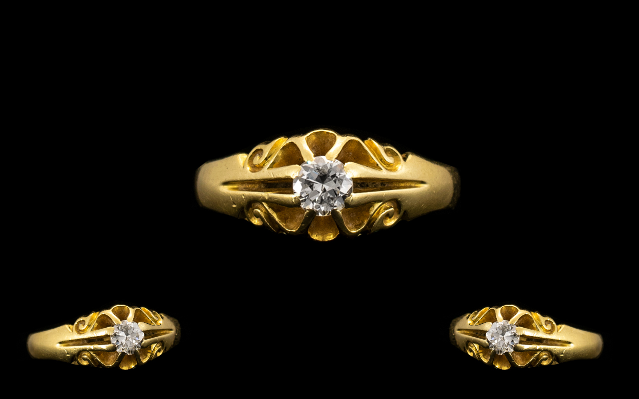 18 ct Gold Attractive Single Stone Diamo