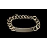 Heavy Silver ID Bracelet Length 10 Inche