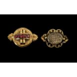19thC Mourning Brooch Of Shaped Form, Th