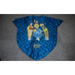 Fine Quality Embroidered Blue Silk Vestment Coat. Post war design, depicting the Three Wise Men,