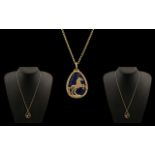 9ct Gold Pendant Suspended on 9ct Gold Chain, The Pendant of a Horse Rearing up on 2 Legs,