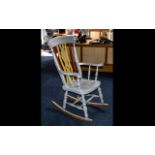 Painted Beech Wood Lancashire Splat Backed Rocking Chair.
