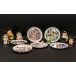 Mixed Lot Of Pottery To Include 6 Royal Doulton Cabinet Plates And 6 Toby/Character Jugs To Include