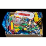 Box Containing Large Quantity of Lego, Mega Blocks & Stickle Bricks.