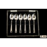 Cased Set of 6 Coffee Spoons hallmarked for Sheffield U 1962.