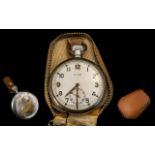 WW2 Cyma Military Pocket Watch White Enamelled Dial, Arabic Numerals With Subsidiary Seconds,