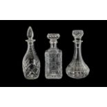 Collection of Glass Decanters. Tallest Being 12 Inches ( 3 ) In Total. Please See Image.