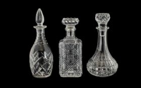 Collection of Glass Decanters. Tallest Being 12 Inches ( 3 ) In Total. Please See Image.