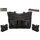 Gucci - Superb Quality Double Pocket Front Fabric and Leather Hand Bag of Pleasing Form and