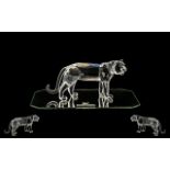 Swarovski - Superb Silver Crystal Figure ' Tiger ' African Wildlife Group, Designer Michael Stamey.