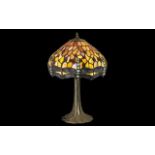 Tiffany Lamp of Dragonfly Design. Height 18 Inches.