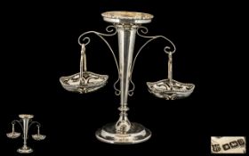 Art Nouveau Period - Excellent Quality Sterling Silver Epergne - Centre Piece of Pleasing