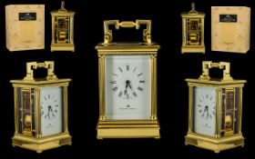 Matthew Norman - Switzerland Fine Quality Large and Heavy Corinthian Columns Brass Carriage Clock,