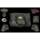 Mulberry - Bayswater Heritage Calfskin Hand Bag, Graphite Grey Colour way, Rolled Over Handles,