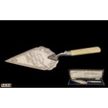 A Fine Quality Ceremonial Stone Laying Trowel In Nr Mint Condition with Original Fitted Box / Case.
