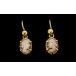 9ct Gold Cameo Earrings, Lovely Design and Form. Please See Image.